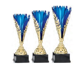 Cupă Prestige auriu-albastru– trofeu decupat laser cu bază pentru gravură [1]