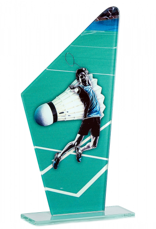 Trofe tematice - Trofee metal, trofee sticla - Trofeu Sticlă Badminton 22cm