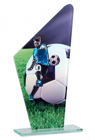 Trofe tematice - Trofee metal, trofee sticla - Trofeu Sticlă Fotbal 22cm