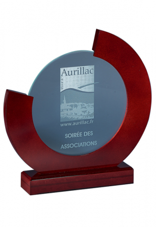 Trofee lemn - Trofeu sticlă / lemn 28 cm