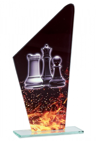 Trofe tematice - Trofee metal, trofee sticla - Trofeu Sticlă Șah 22cm