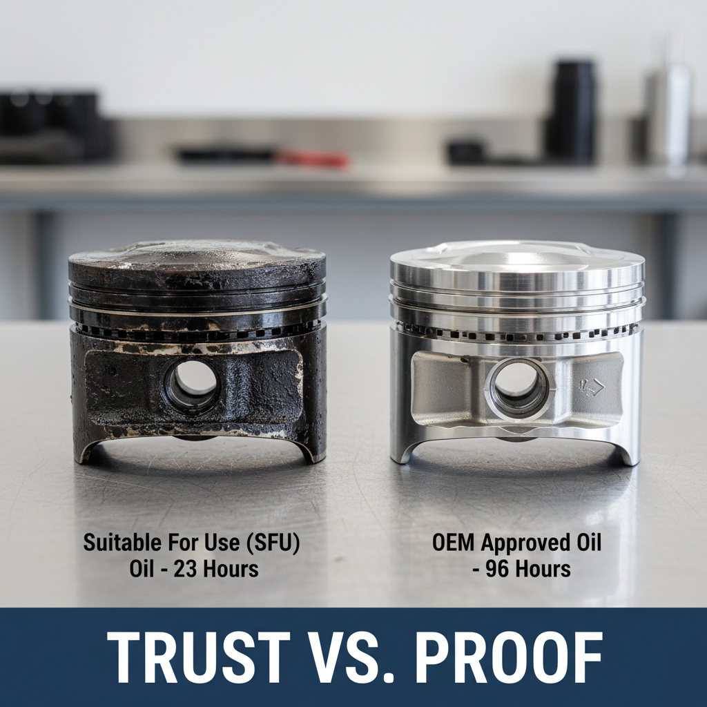 🚨 Nu lăsați încrederea să înlocuiască dovada: De ce contează Aprobarea OEM pentru Uleiurile de Motor! ⛽️