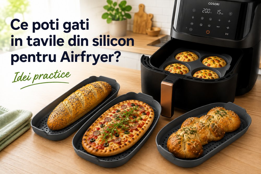 Ce poti gati in tavile din silicon pentru Airfryer? Idei practice pe care merita sa le incerci
