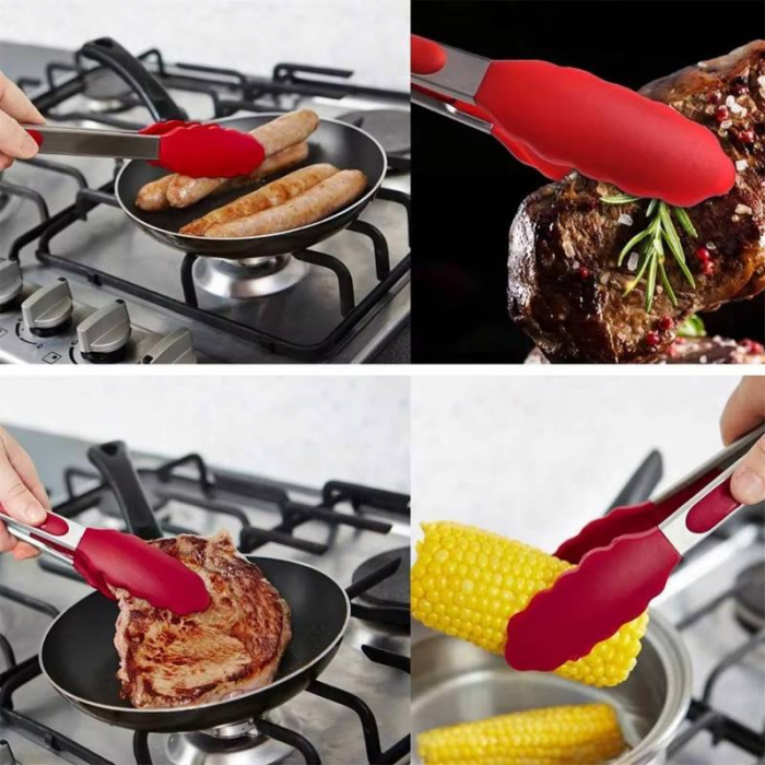 Cleste de bucatarie 27cm pentru gatit si servire. Inox si silicon [4]
