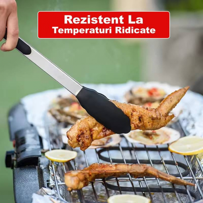 Cleste de bucatarie 27cm pentru gatit si servire. Inox si silicon [2]