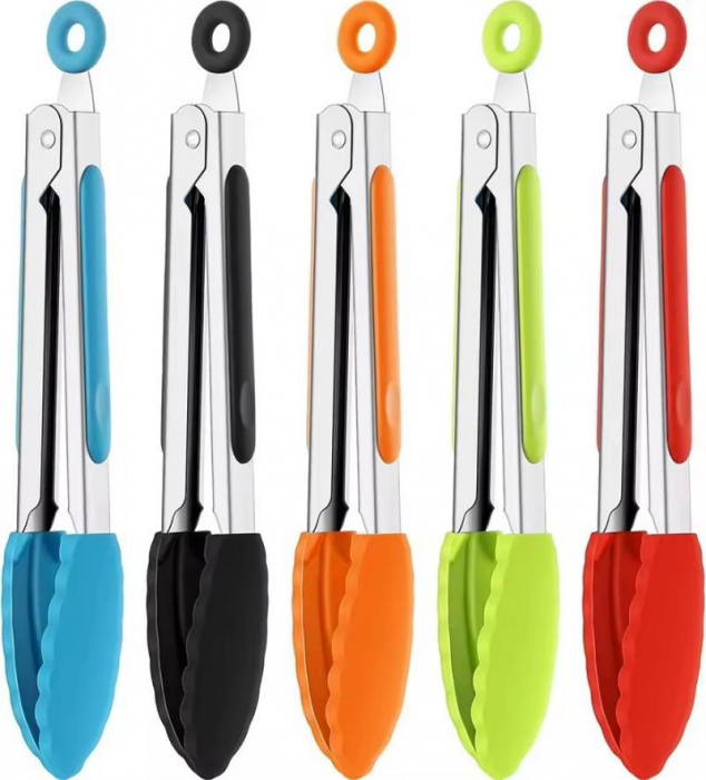 Cleste de bucatarie 27cm pentru gatit si servire. Inox si silicon [3]
