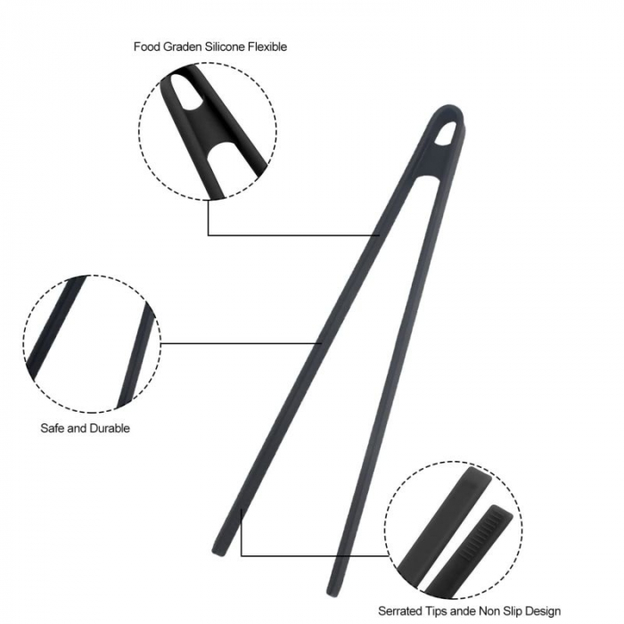 Cleste de silicon pentru bucatarie, 29cm. Profesional si termorezistent [10]