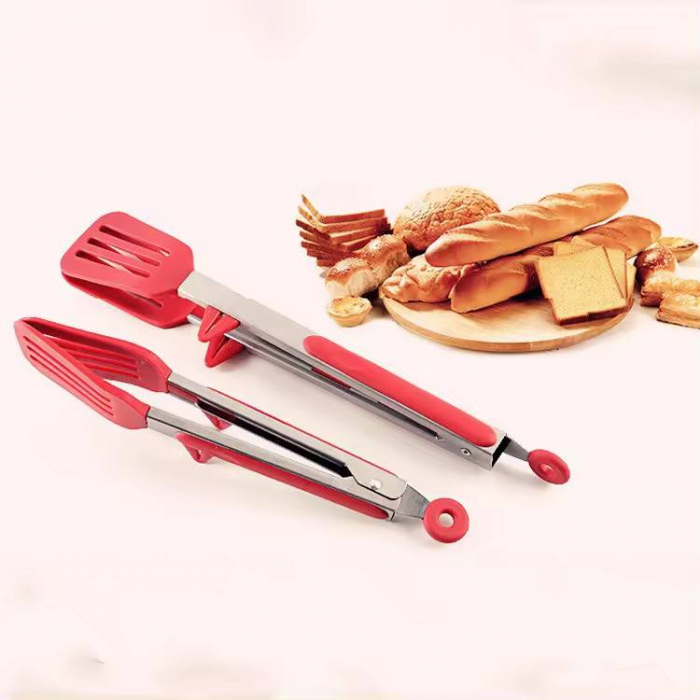 Cleste de silicon si inox, pentru gratar [5]