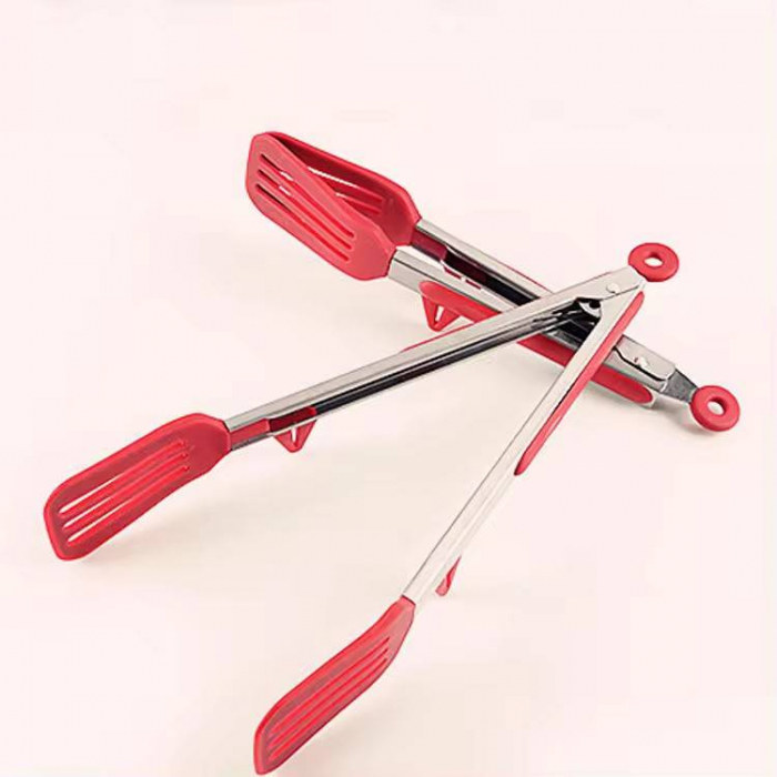 Cleste de silicon si inox, pentru gratar [6]