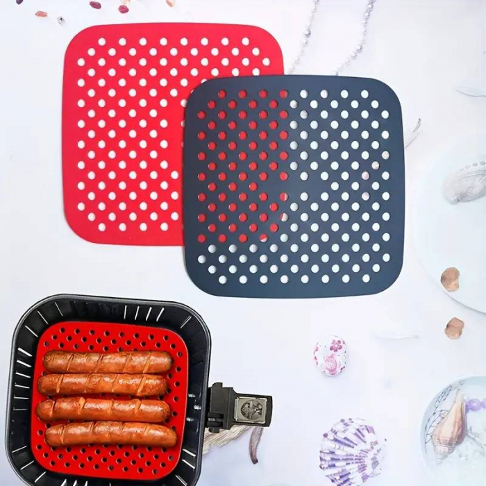 Covoras de silicon pentru airfryer, friteuza cu aer cald, patrat, 21cm [4]