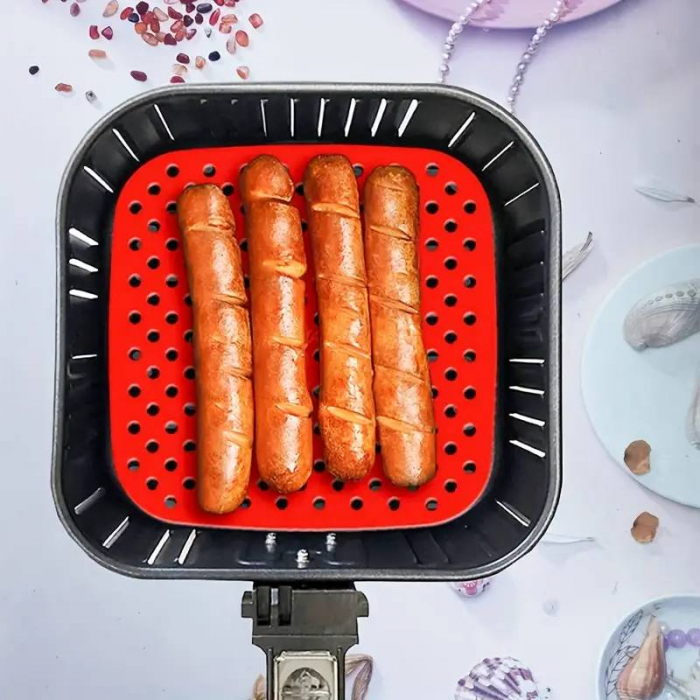 Covoras de silicon pentru airfryer, friteuza cu aer cald, patrat, 21cm [6]
