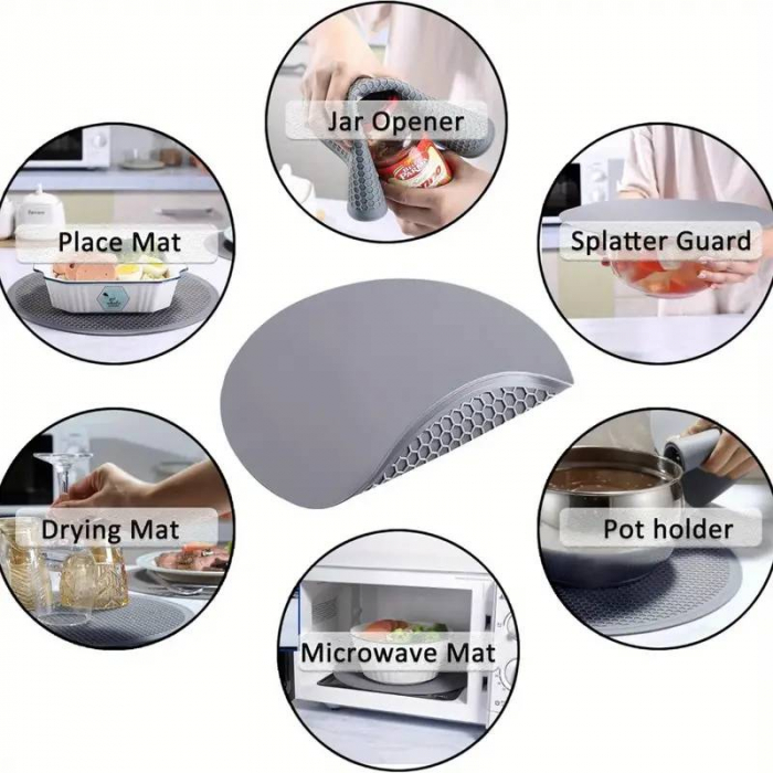Covoras gros sau suport rotund de silicon pentru oale fierbinti, 8mm [2]
