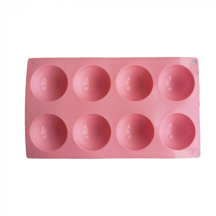 Forma de silicon cu 8 semi sfere, cavitati, pentru prajituri, ciocolata [6]
