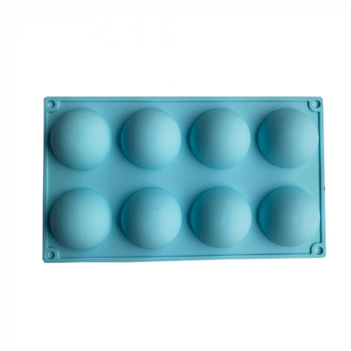 Forma de silicon cu 8 semi sfere, cavitati, pentru prajituri, ciocolata [5]