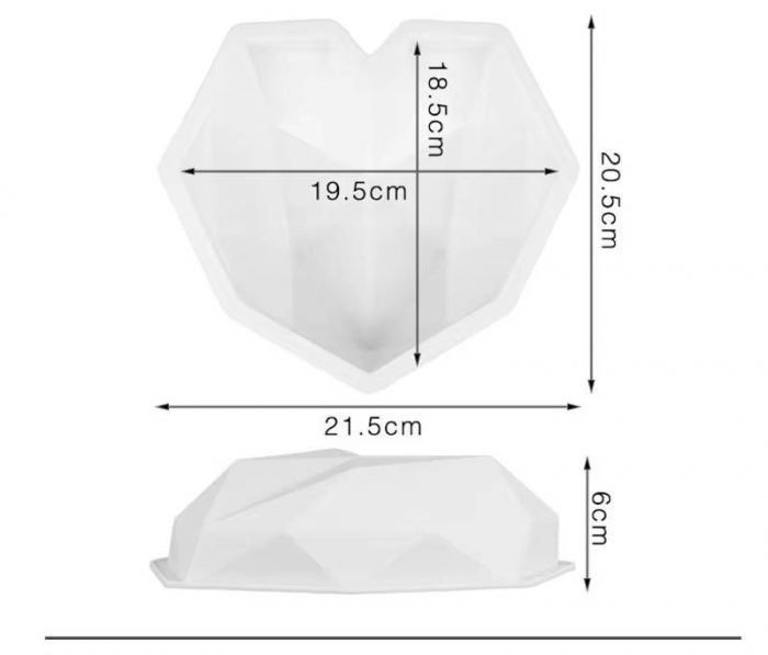 Forma de silicon inima diamant 3D [3]
