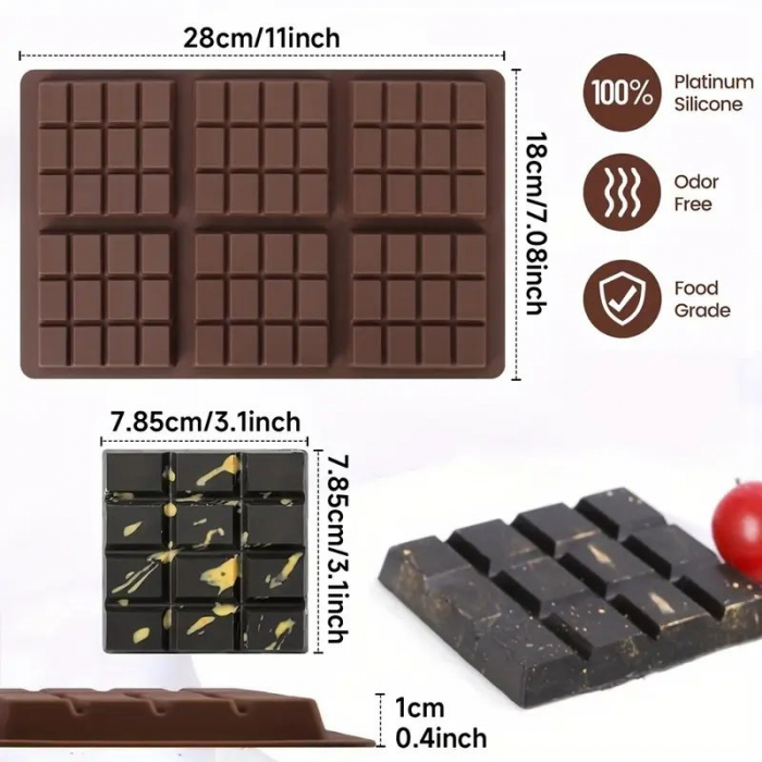 Forma de silicon pentru 6 mini ciocolate patrate [7]
