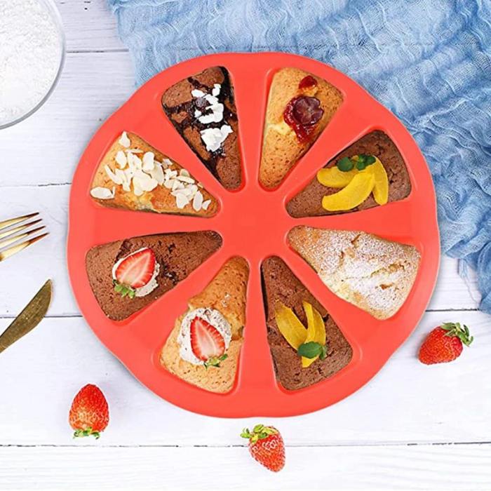 Forma de silicon pentru 8 tarte, prajituri triunghiulare [4]