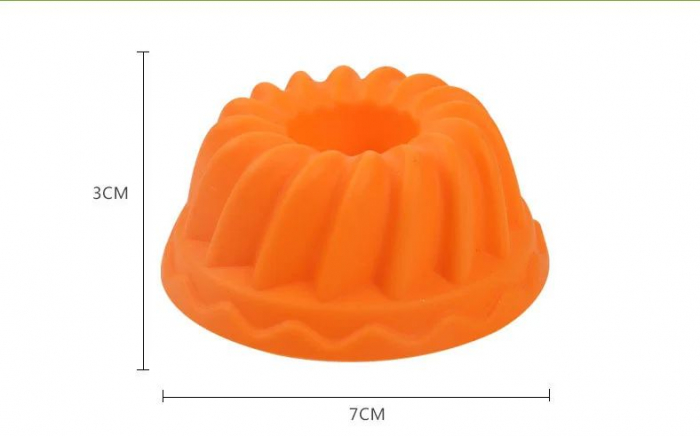 Forme de silicon pentru guguluf, mini chec, set 12 bucati multicolor, 7 cm [3]