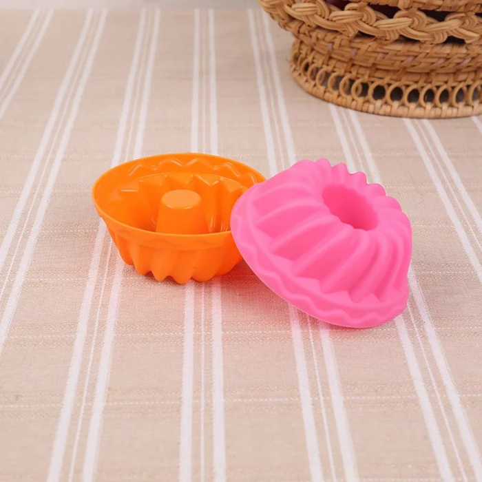 Forme de silicon pentru guguluf, mini chec, set 12 bucati multicolor, 7 cm [5]