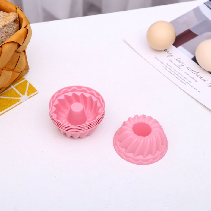 Forme de silicon pentru guguluf, mini chec, set 12 bucati multicolor, 7 cm [6]