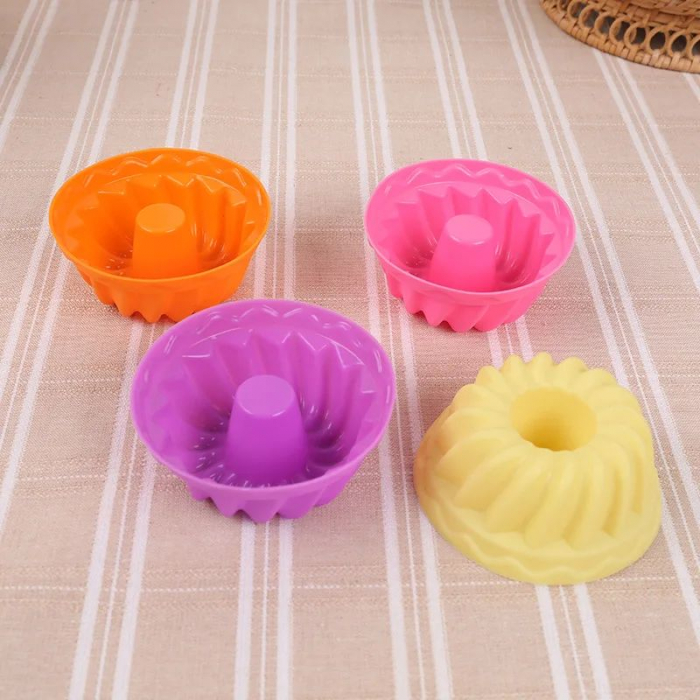 Forme de silicon pentru guguluf, mini chec, set 12 bucati multicolor, 7 cm [4]