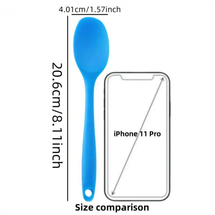 Lingura de silicon alimentar termorezistent, plina, 20cm [3]