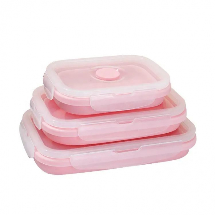 Set 3 caserole de silicon pliabile pentru pranz sau merinde [4]