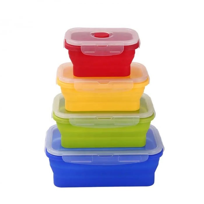 Set 4 caserole de silicon pliabile pentru pranz sau merinde [2]