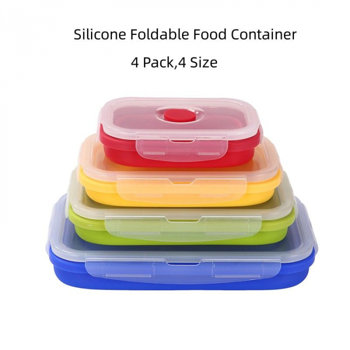 Set 4 caserole de silicon pliabile pentru pranz sau merinde [4]