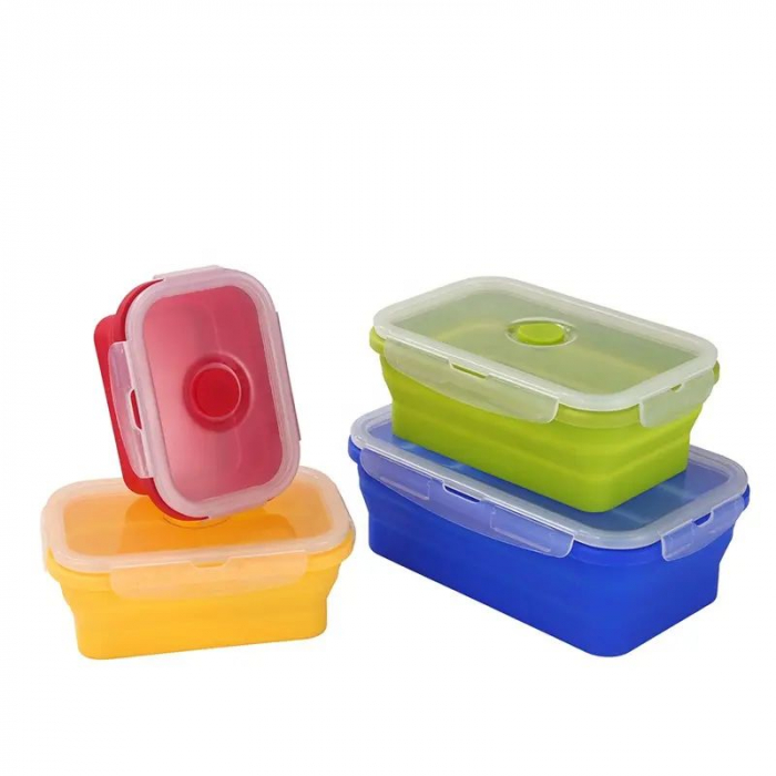 Set 4 caserole de silicon pliabile pentru pranz sau merinde [5]