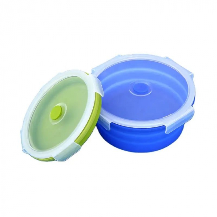 Set 4 caserole rotunde de silicon pliabile pentru pranz sau merinde [8]