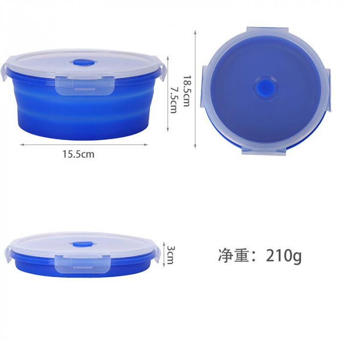 Set 4 caserole rotunde de silicon pliabile pentru pranz sau merinde [5]