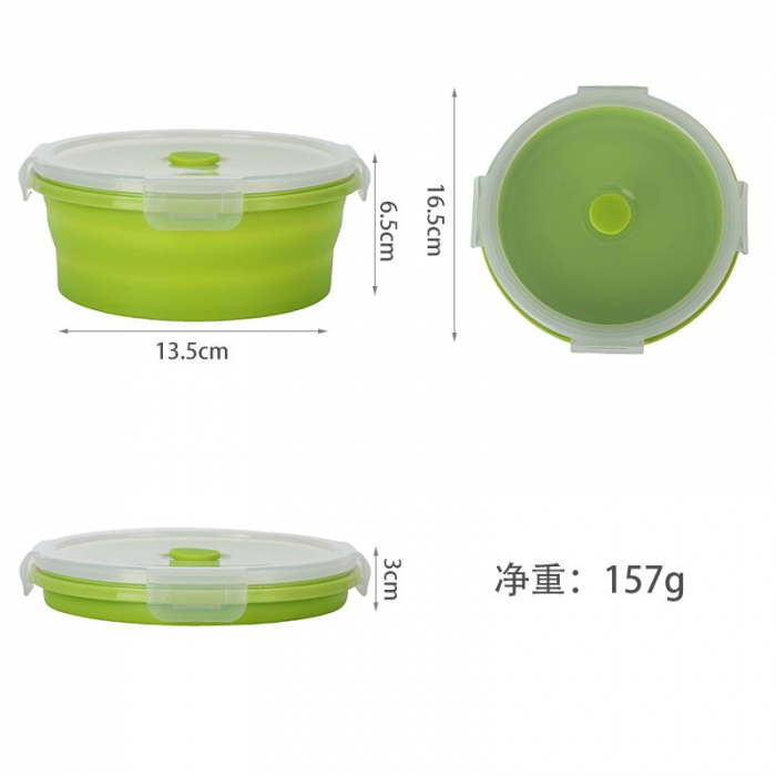 Set 4 caserole rotunde de silicon pliabile pentru pranz sau merinde [6]