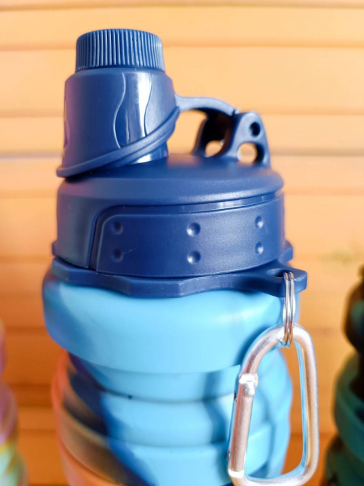 Sticla pliabila de silicon, multicolor, 500ml,  pentru sport, picnic sau drumetie [2]