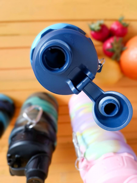 Sticla pliabila de silicon, multicolor, 500ml,  pentru sport, picnic sau drumetie [4]