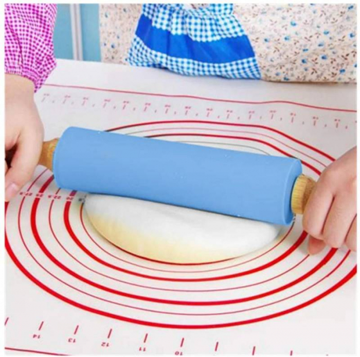 Sucitor de silicon premium, antiaderent, cu manere de lemn, 30cm [2]