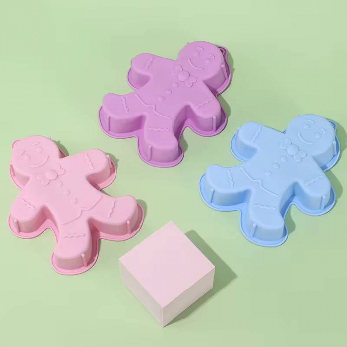 Tava de copt din silicon forma om de turta dulce, reutilizabila, rezistenta la cuptor [5]