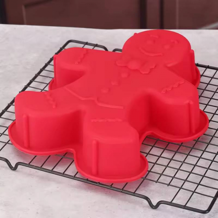 Tava de copt din silicon forma om de turta dulce, reutilizabila, rezistenta la cuptor [3]
