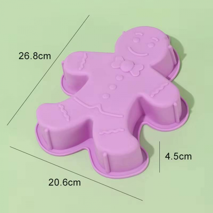 Tava de copt din silicon forma om de turta dulce, reutilizabila, rezistenta la cuptor [4]