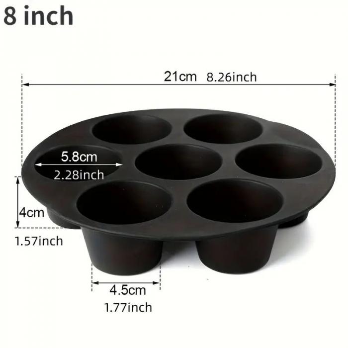 Tava de silicon, 7 briose, pentru cuptor sau airfryer [4]