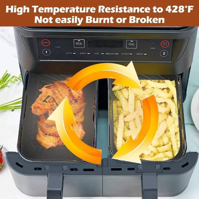 Tava de silicon pentru air fryer sau friteuza cu doua cosuri [3]