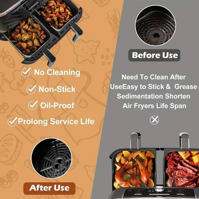 Tava de silicon pentru air fryer sau friteuza cu doua cosuri [4]