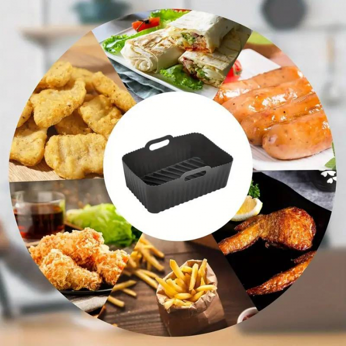 Tava de silicon pentru air fryer sau friteuza cu doua cosuri [2]