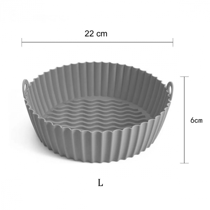 Tava de silicon pentru AirFryer, friteuza, prajit, copt, 22cm [5]