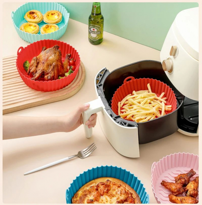 Tava de silicon pentru AirFryer, friteuza, prajit, copt, 22cm [6]