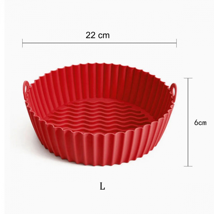 Tava de silicon pentru AirFryer, friteuza, prajit, copt, 22cm [7]