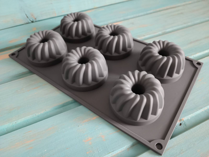 Tava de silicon pentru guguluf, mini chec, 6 forme [6]