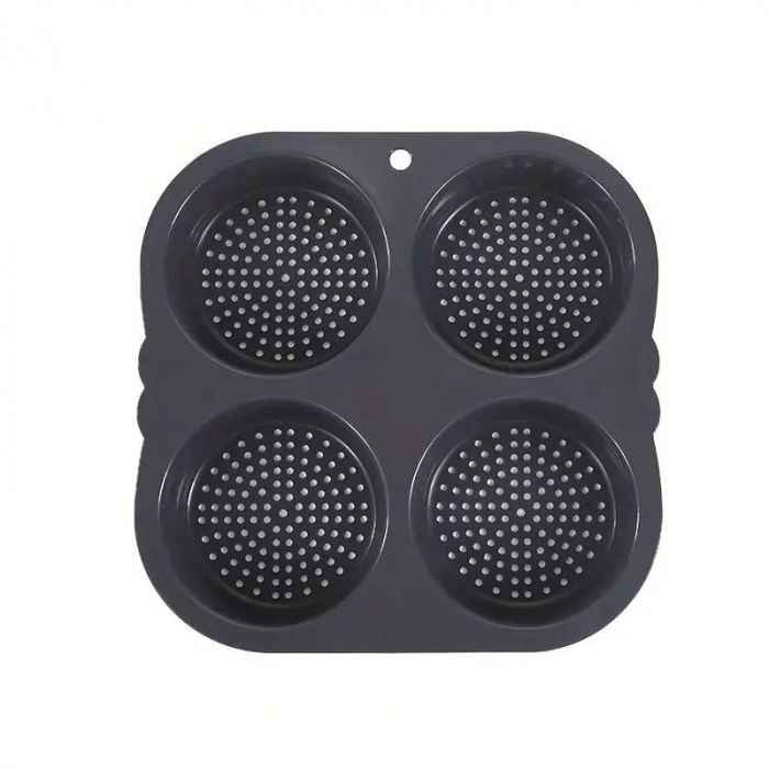 Tava de silicon premium mat pentru burgeri. 4 cavitati perforate pentru chifle sau carne hamburger [5]