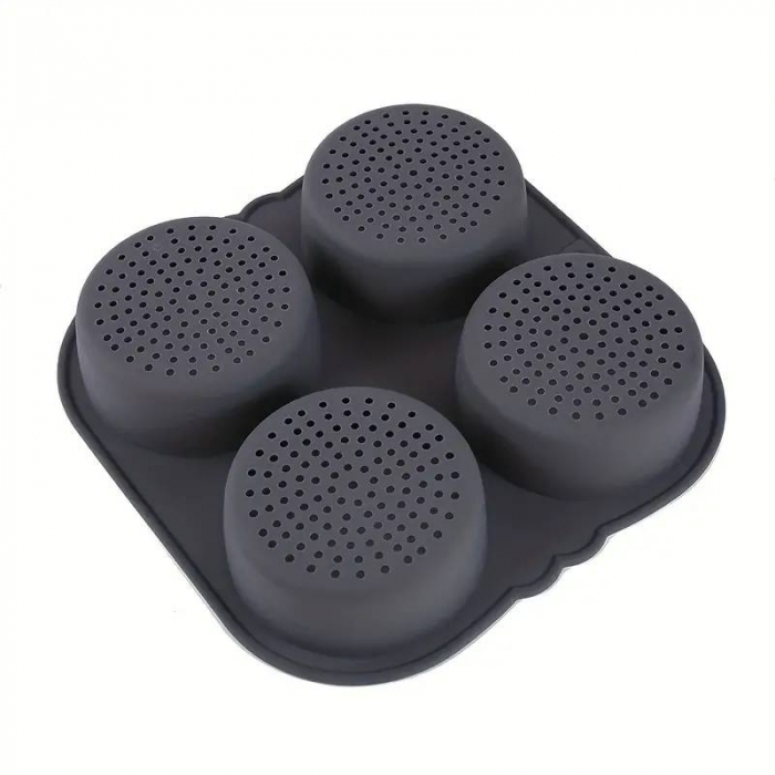 Tava de silicon premium mat pentru burgeri. 4 cavitati perforate pentru chifle sau carne hamburger [4]