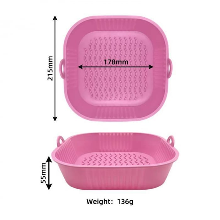 Tava patrata de silicon pentru friteuza cu aer cald, Airfryer, 22cm. Rezistenta la temperaturi ridicate [7]